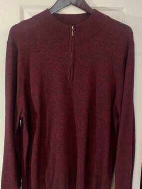 Burgundy Quarter-Zip Sweater